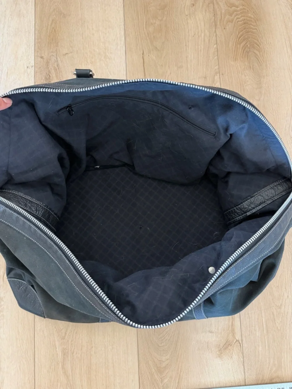 Vintage Large Ghurka Original Collection Black Twill Leather Luggage Duffle Bag